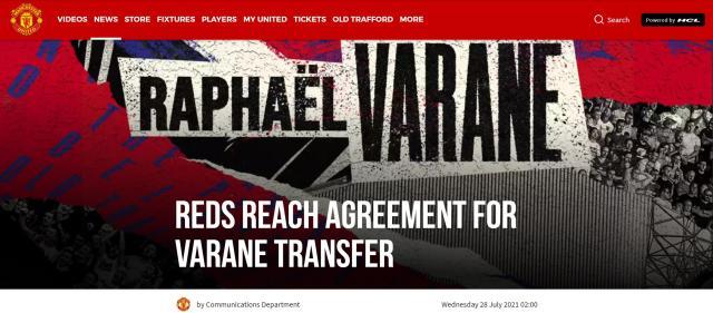 注册领彩金-曼联官宣瓦拉内即将加盟，皇马走俩中卫不再进补？